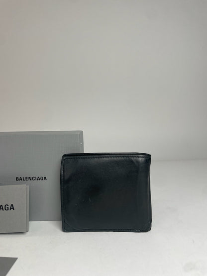 Vintage Balenciaga Flapable Leather Wallet Black