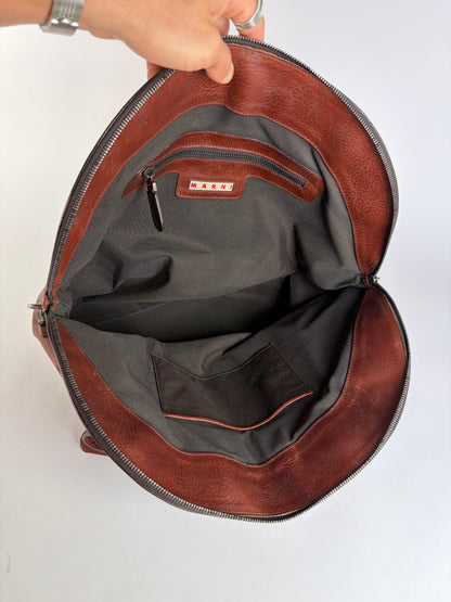 Vintage Marni Structured Top-Handle Bag Brown Gold