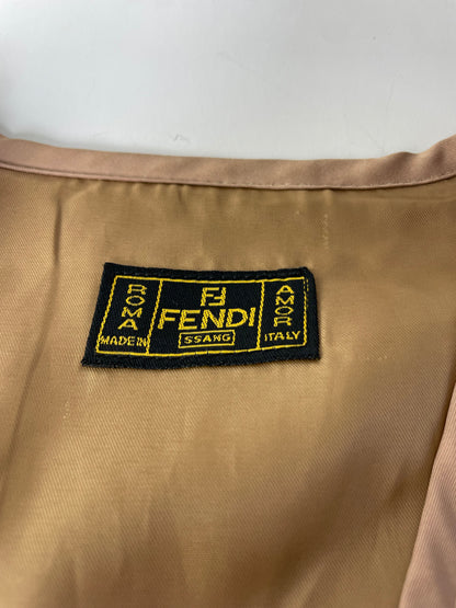 Vintage Fendi FF Monogram Vest Beige Light Brown L