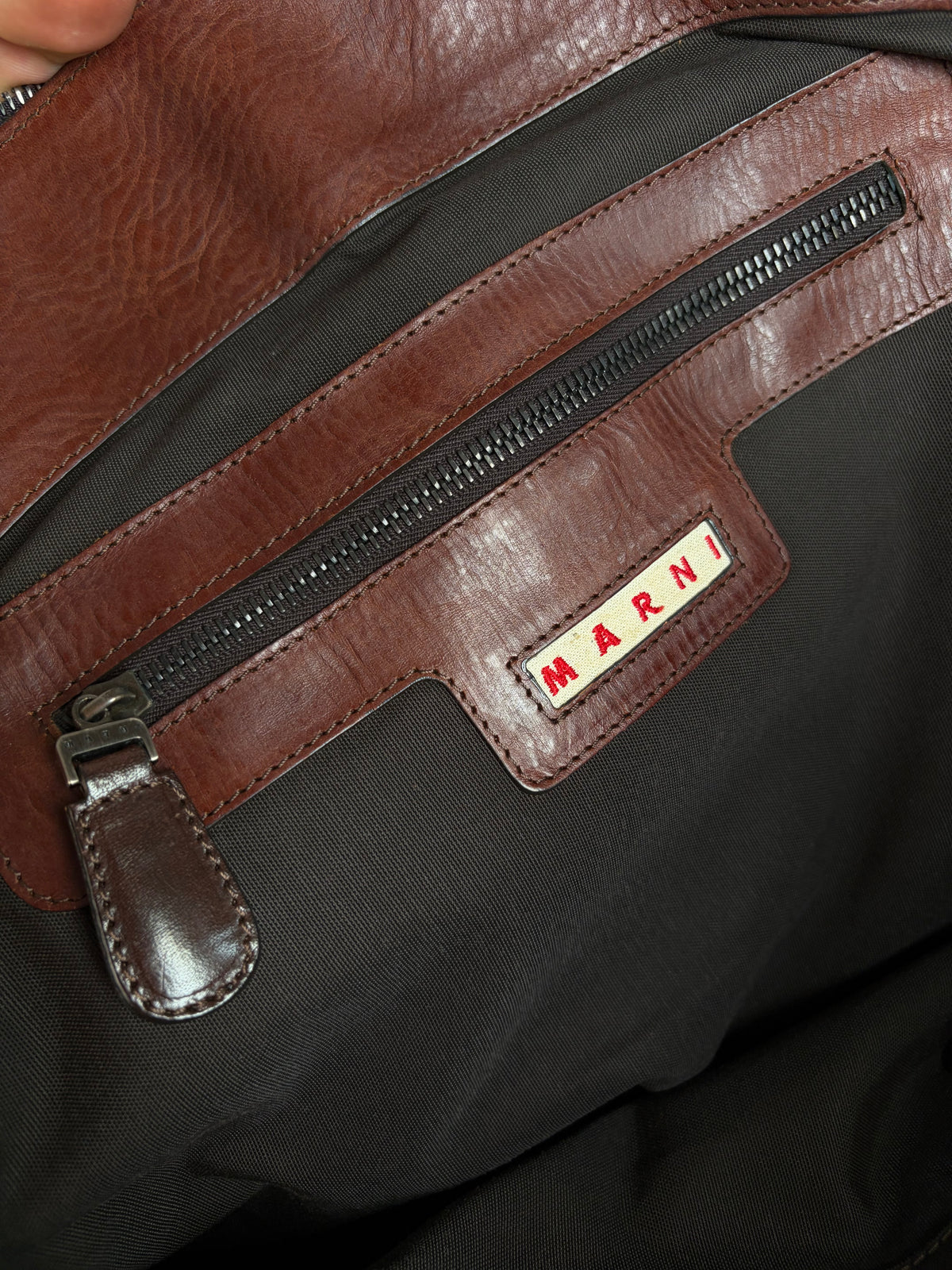 Vintage Marni Structured Top-Handle Bag Brown Gold