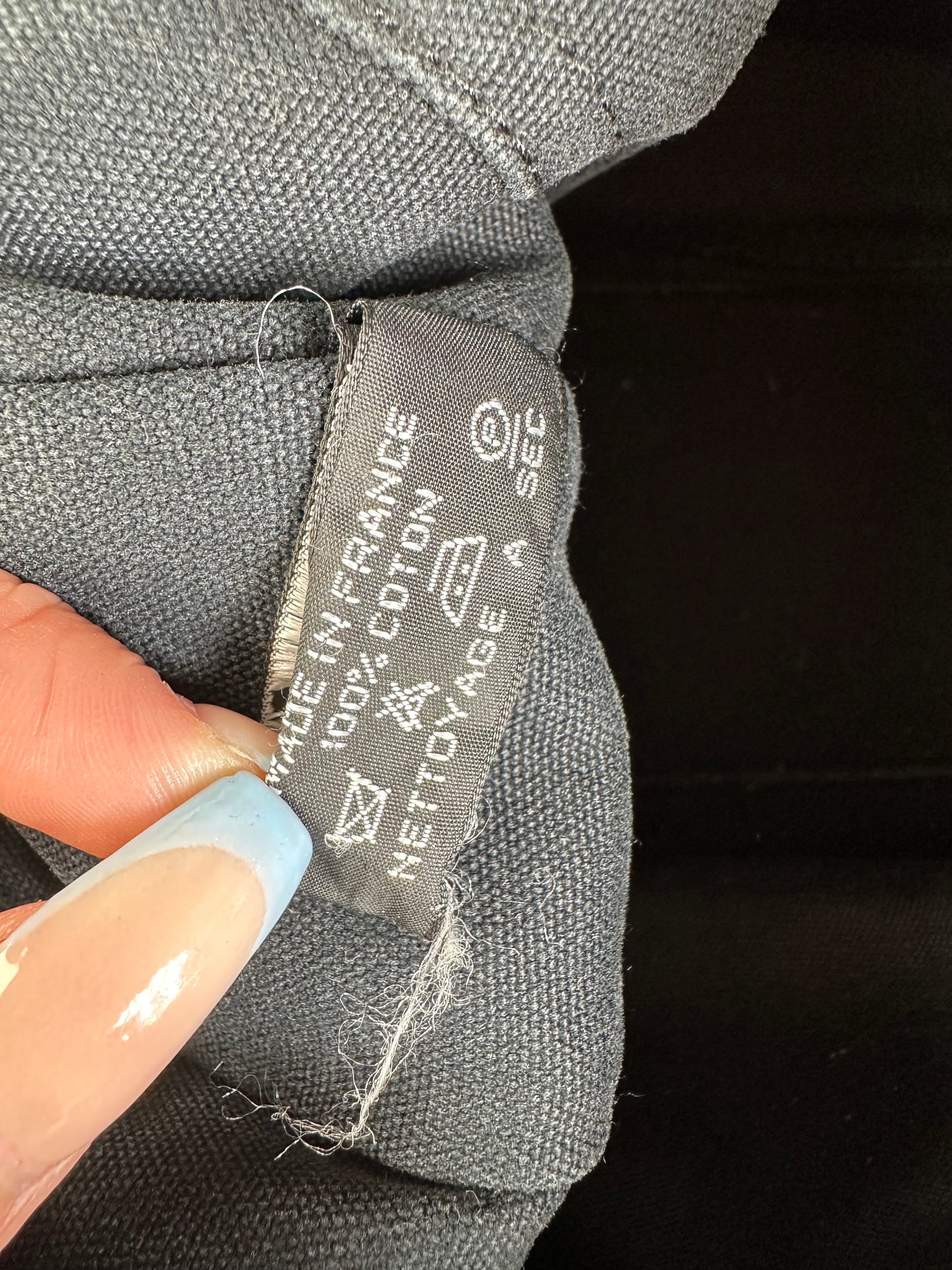 Vintage Hermès Canvas Tote Bag Black Grey