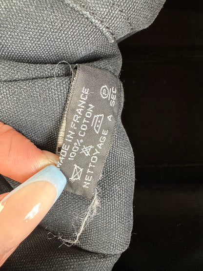 Vintage Hermès Canvas Tote Bag Black Grey