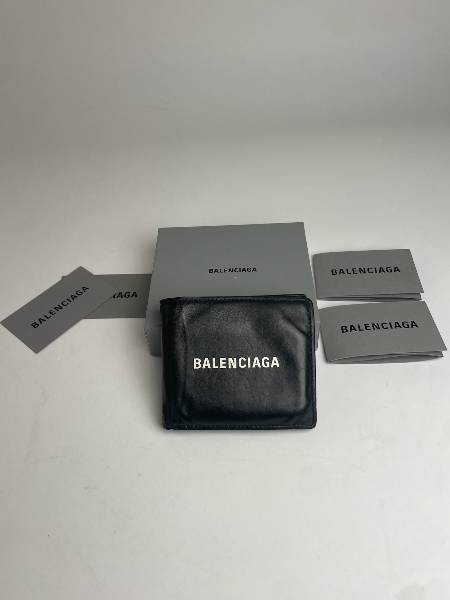 Vintage Balenciaga Flapable Leather Wallet Black