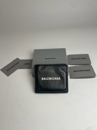 Vintage Balenciaga Flapable Leather Wallet Black