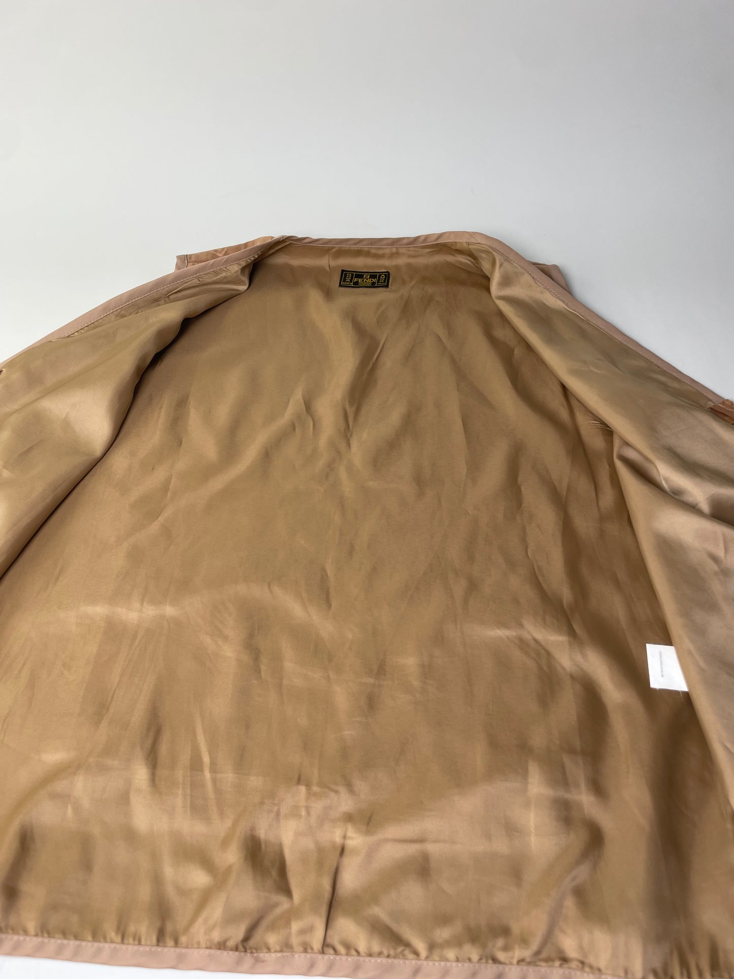 Vintage Fendi FF Monogram Vest Beige Light Brown L
