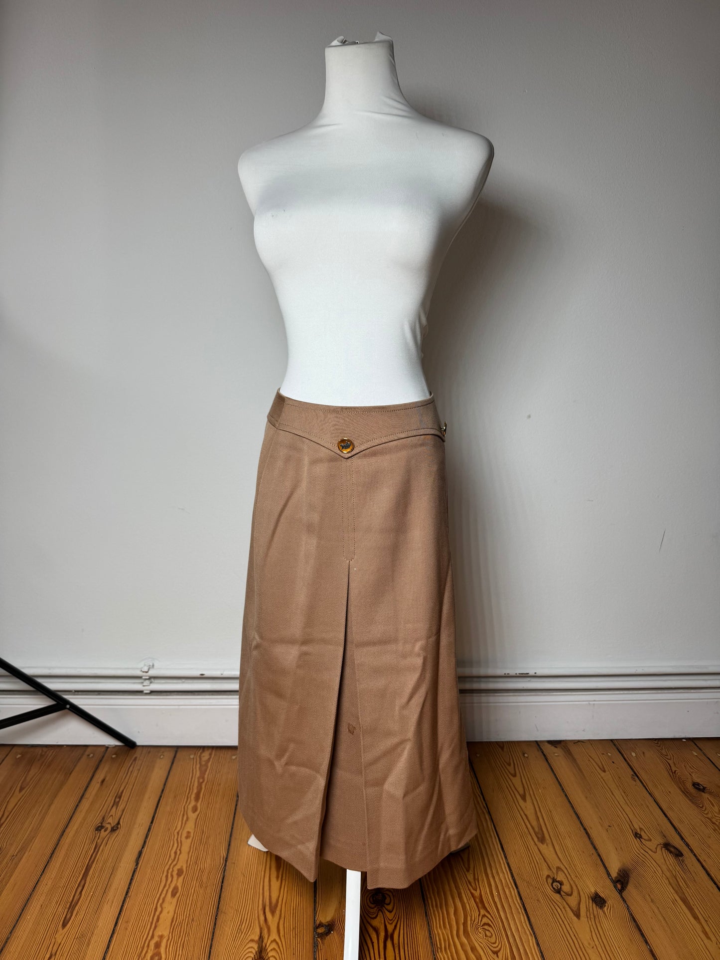 Vintage Celine Paris Wool Skirt Brown M