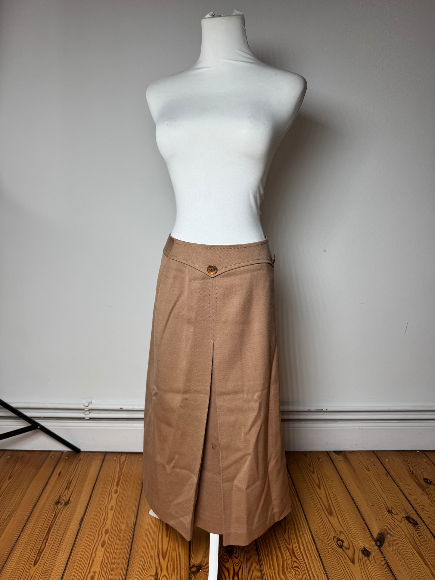 Vintage Celine Paris Wool Skirt Brown M