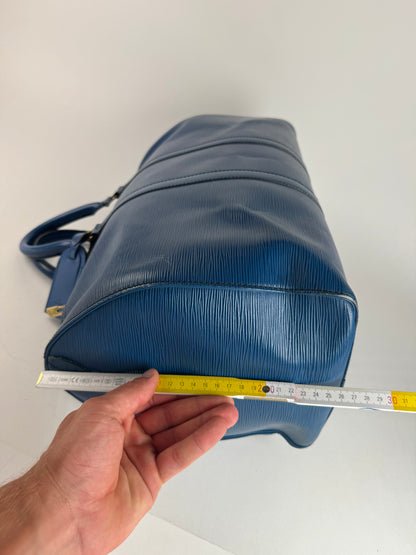 Sac de sport vintage Louis Vuitton en cuir EPI bleu