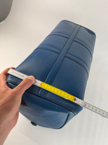 Sac de sport vintage Louis Vuitton en cuir EPI bleu