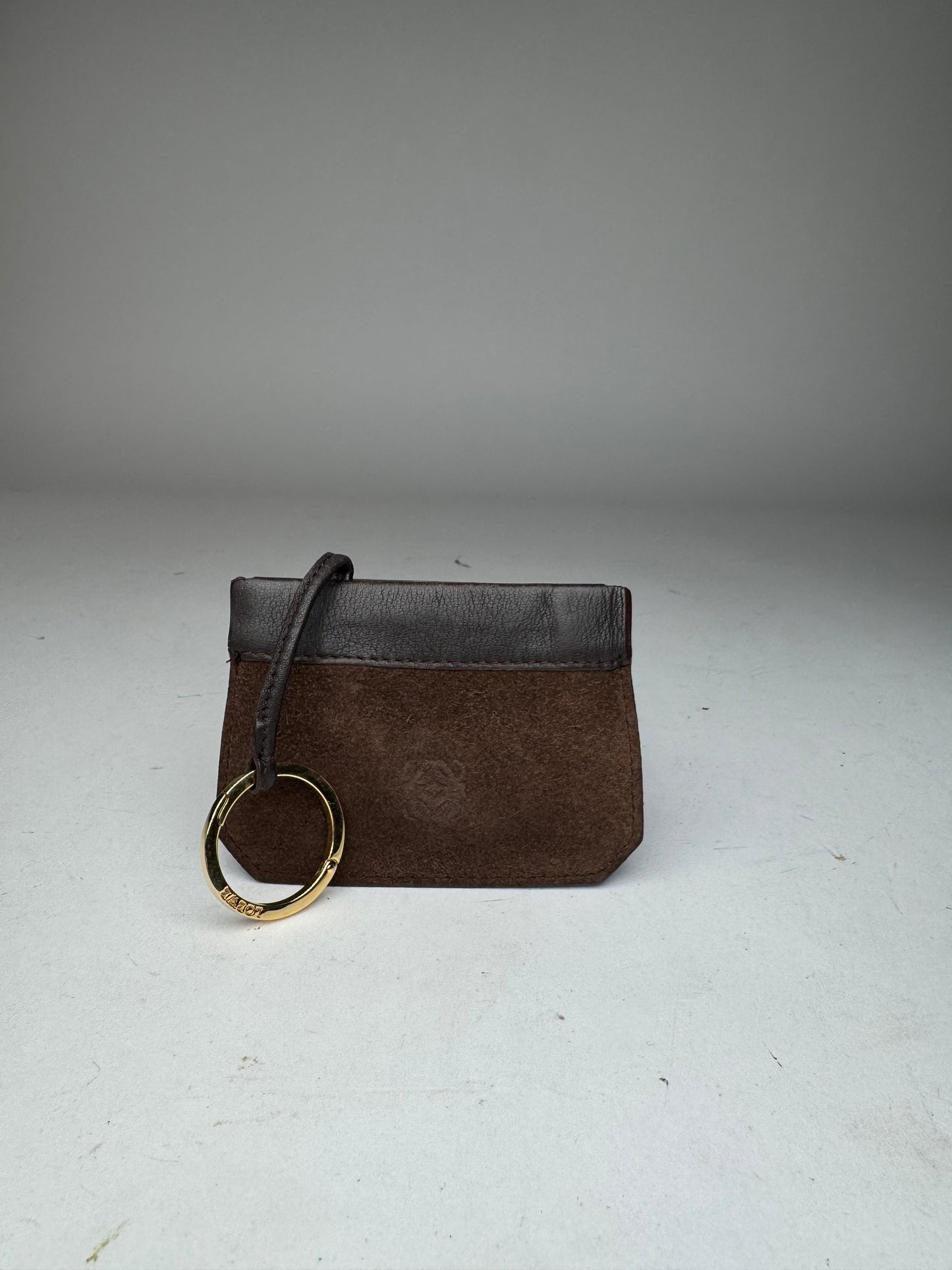 Vintage Loewe Suede Leather Card Holder Brown