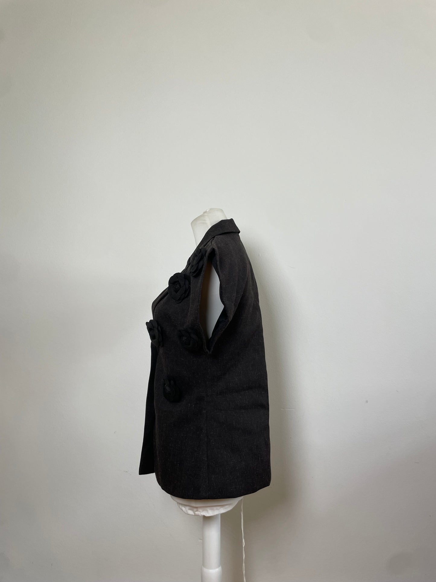 Vintage Courreges Wool Blend Blazer Charcoal Grey c. 1990s