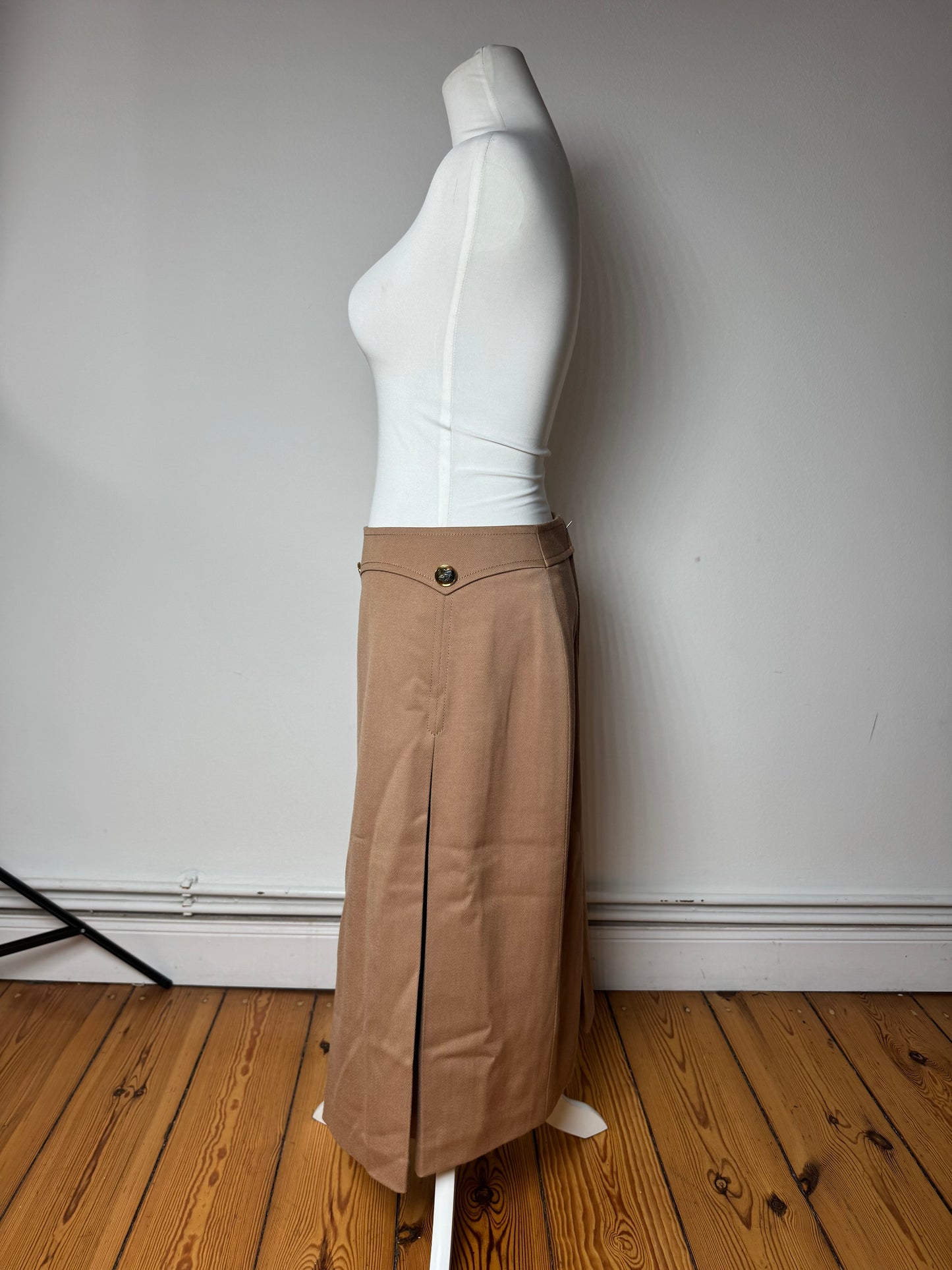 Vintage Celine Paris Wool Skirt Brown M