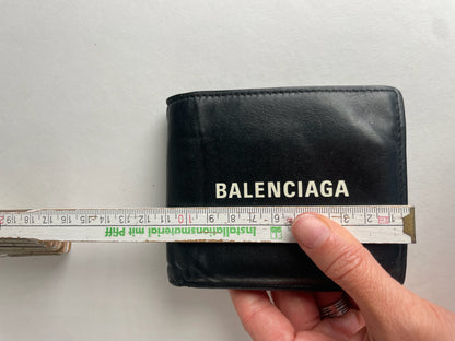 Vintage Balenciaga Flapable Leather Wallet Black