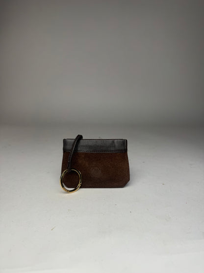 Vintage Loewe Suede Leather Card Holder Brown