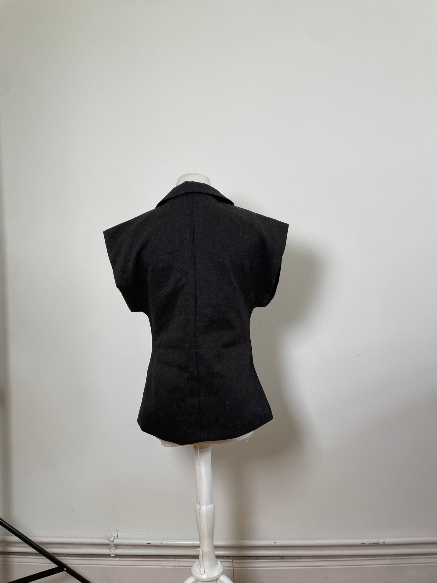 Vintage Courreges Wool Blend Blazer Charcoal Grey c. 1990s