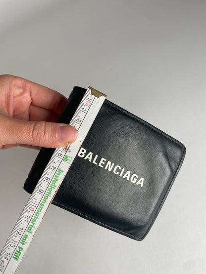 Vintage Balenciaga Flapable Leather Wallet Black