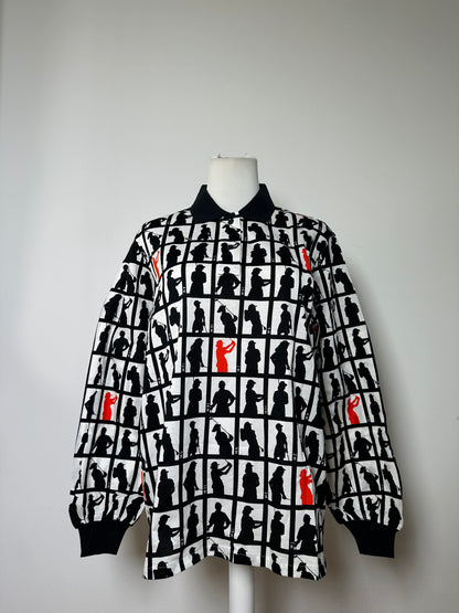 Vintage Dior Cotton Jacket Black White Red L