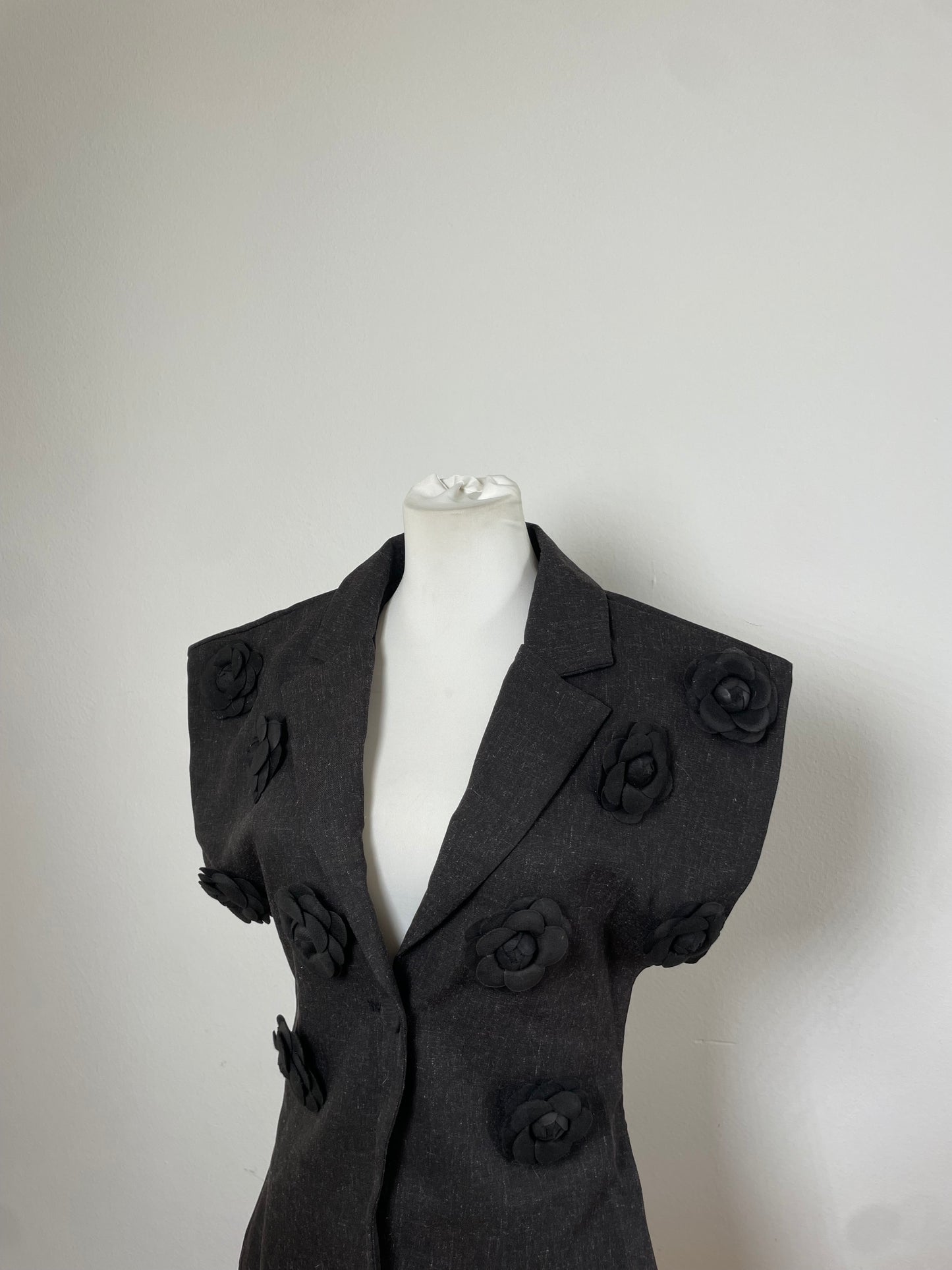 Vintage Courreges Wool Blend Blazer Charcoal Grey c. 1990s