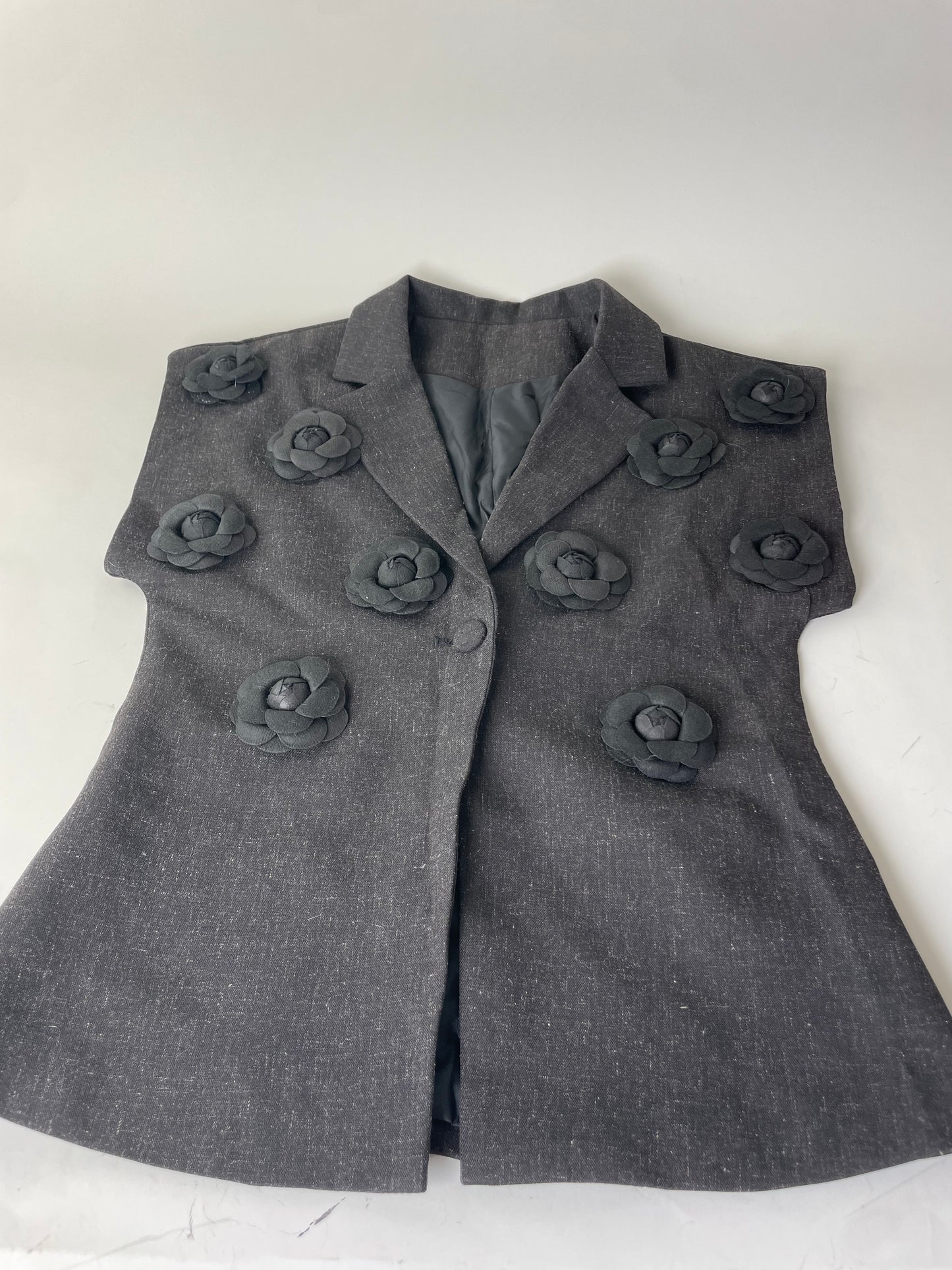 Vintage Courreges Wool Blend Blazer Charcoal Grey c. 1990s