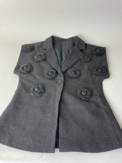 Vintage Courreges Wool Blend Blazer Charcoal Grey c. 1990s