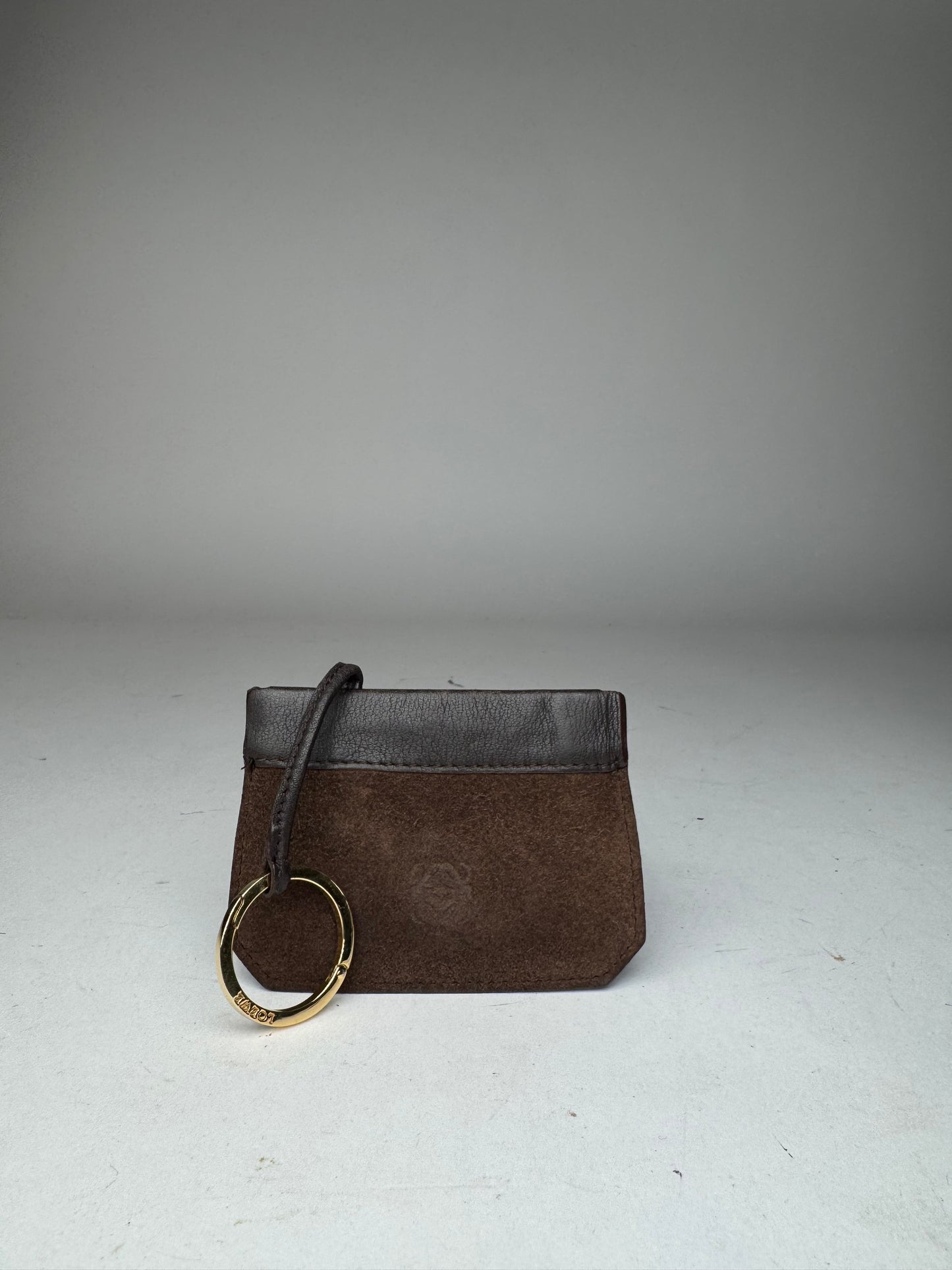 Vintage Loewe Suede Leather Card Holder Brown