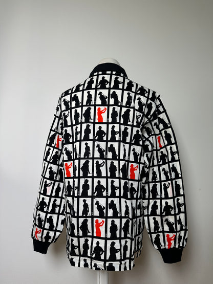 Vintage Dior Cotton Jacket Black White Red L