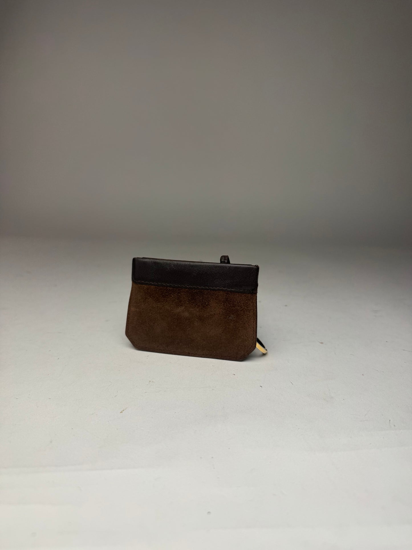 Vintage Loewe Suede Leather Card Holder Brown