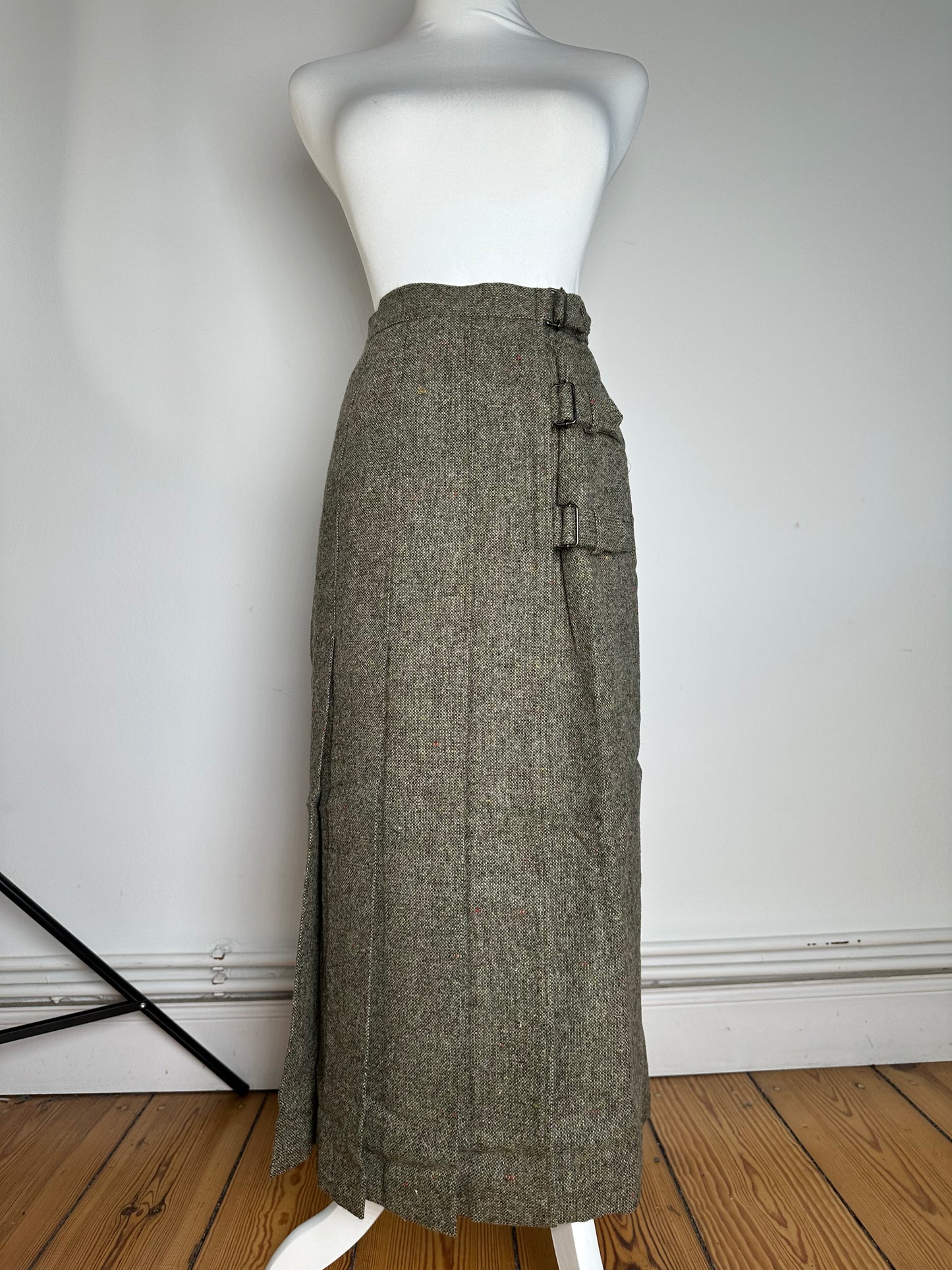 Vintage Dior Wool Long Skirt Grey M