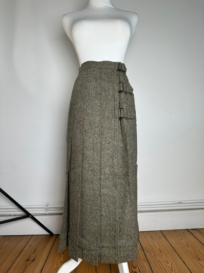 Vintage Dior Wool Long Skirt Grey M
