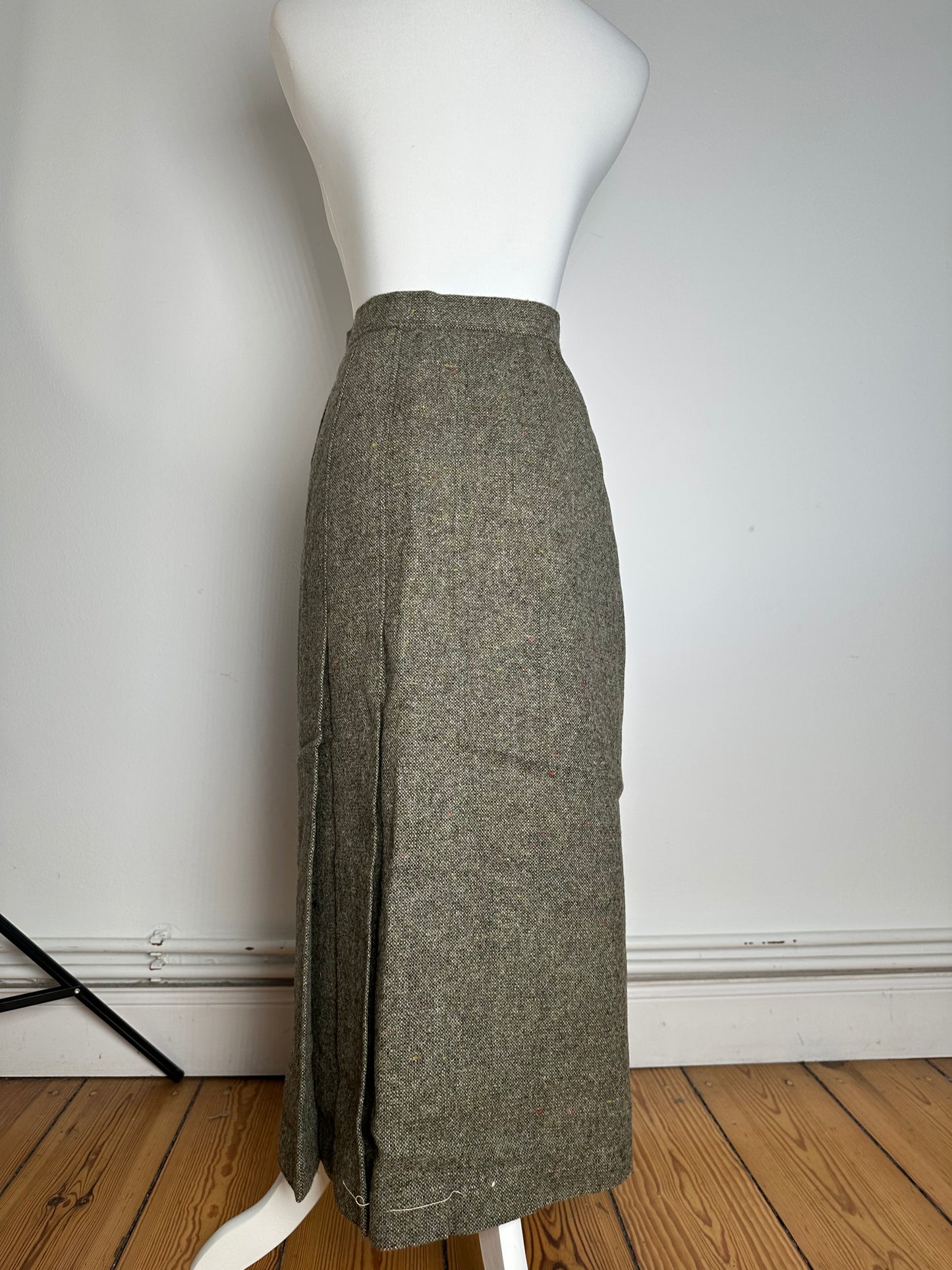 Vintage Dior Wool Long Skirt Grey M