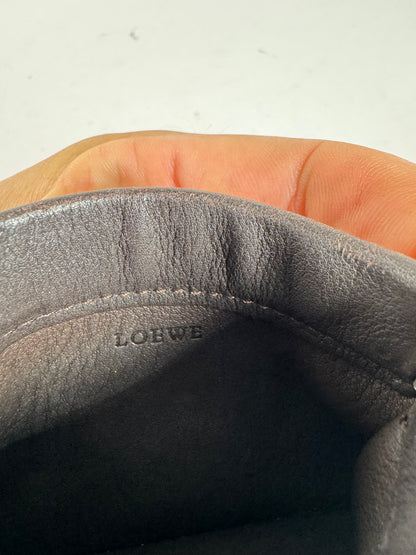 Vintage Loewe Suede Leather Card Holder Brown
