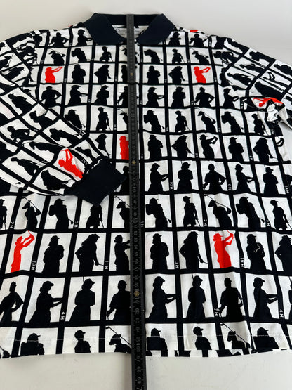 Vintage Dior Cotton Jacket Black White Red L