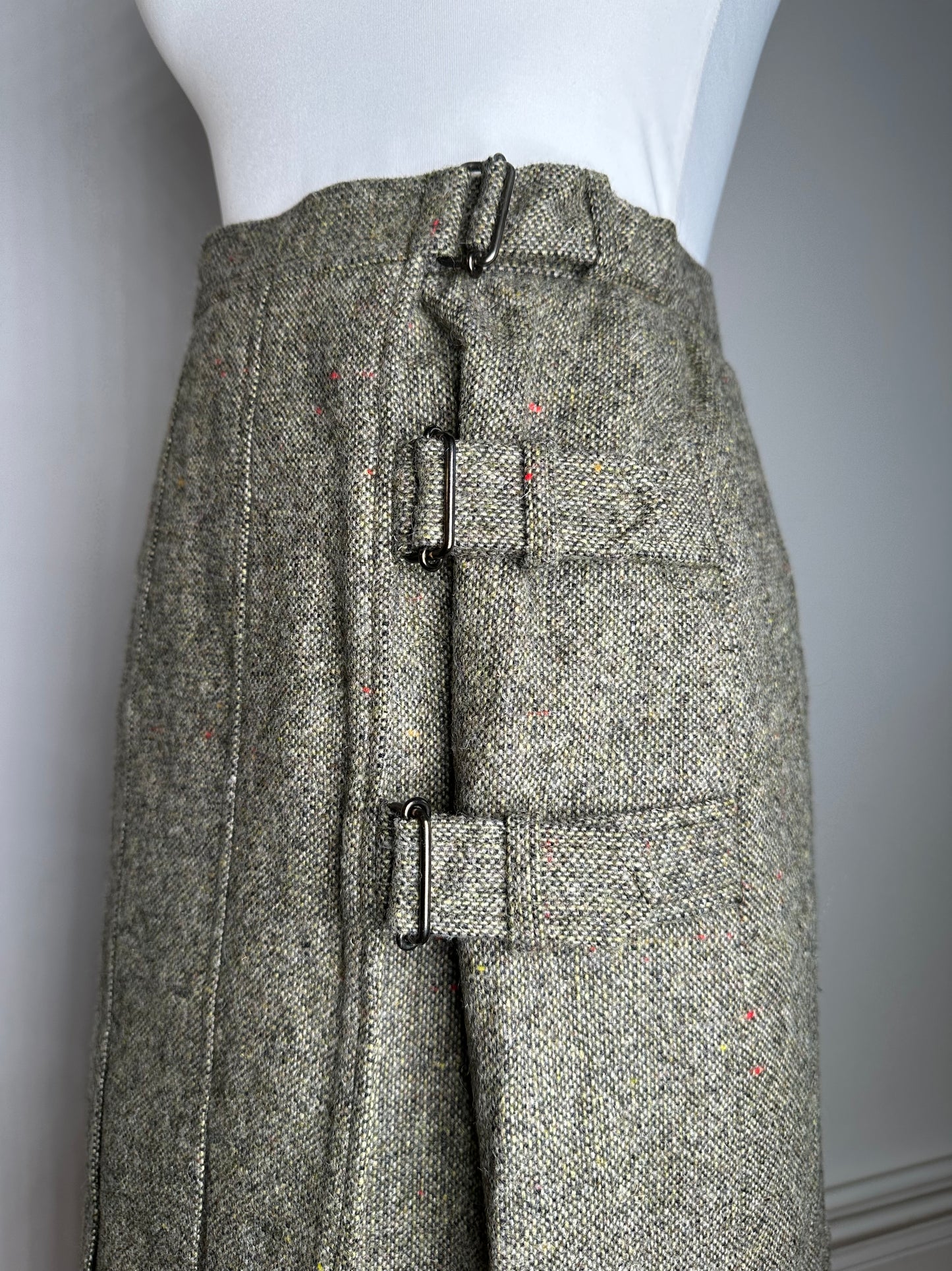 Vintage Dior Wool Long Skirt Grey M