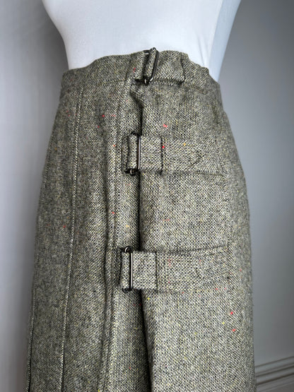 Vintage Dior Wool Long Skirt Grey M