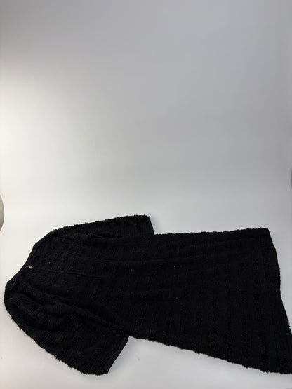 Vintage Courrèges Textured Stripe Midi Dress Black M