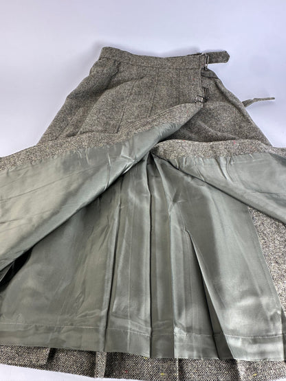 Vintage Dior Wool Long Skirt Grey M