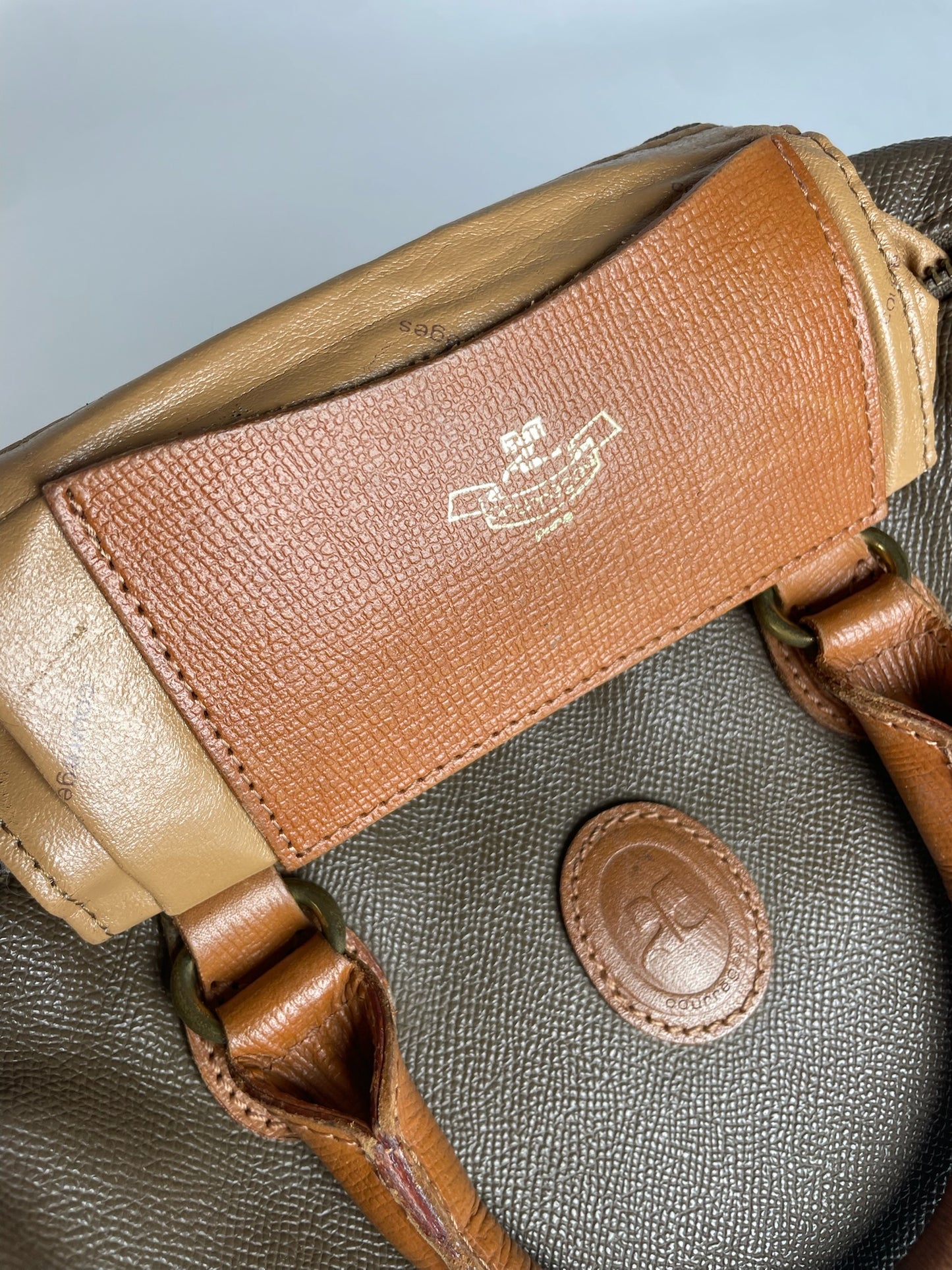 Vintage Courreges Leather Handbag Brown