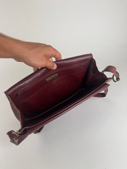 Vintage Cartier Leather Bag Burgundy