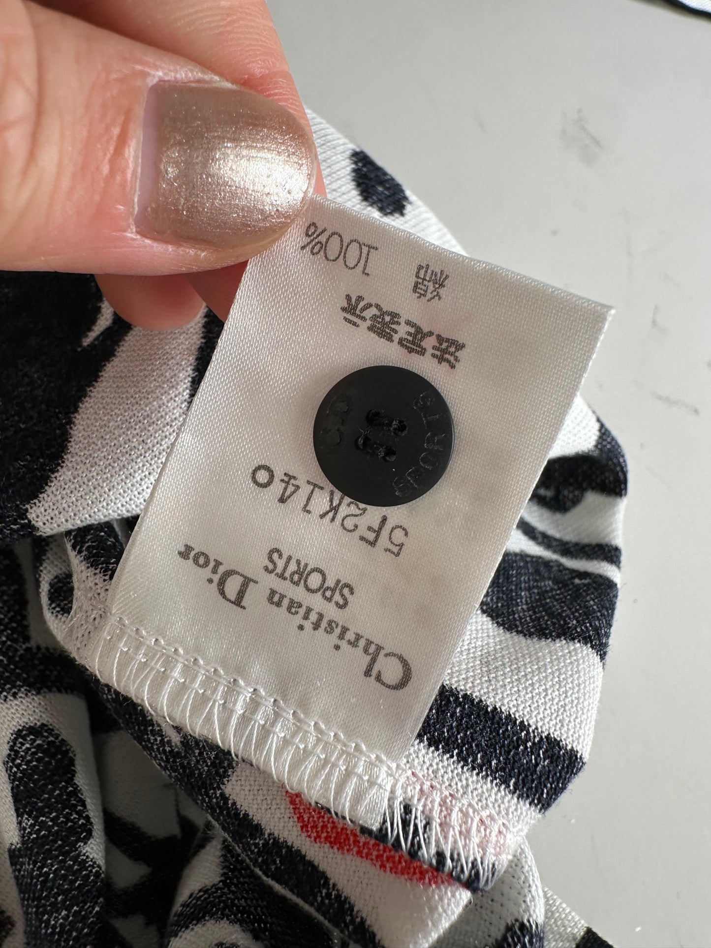 Vintage Dior Cotton Jacket Black White Red L