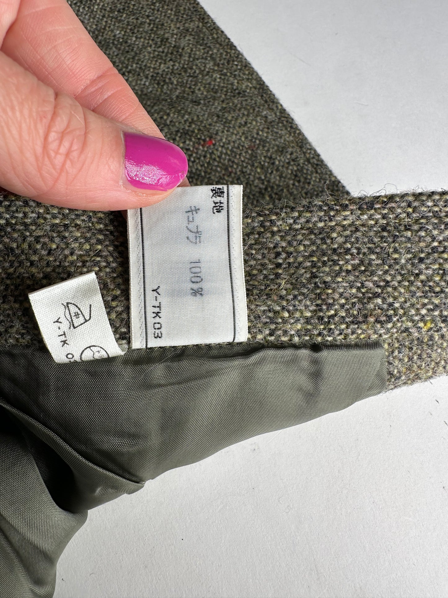 Vintage Dior Wool Long Skirt Grey M