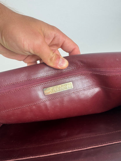 Vintage Cartier Leather Bag Burgundy