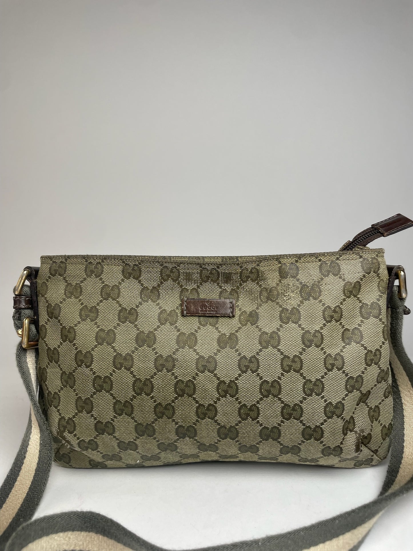 Vintage Gucci Multiway Monogram Bag Beige Brown