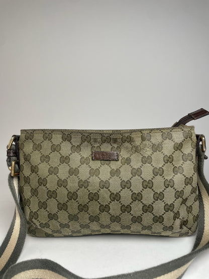 Vintage Gucci Multiway Monogram Bag Beige Brown