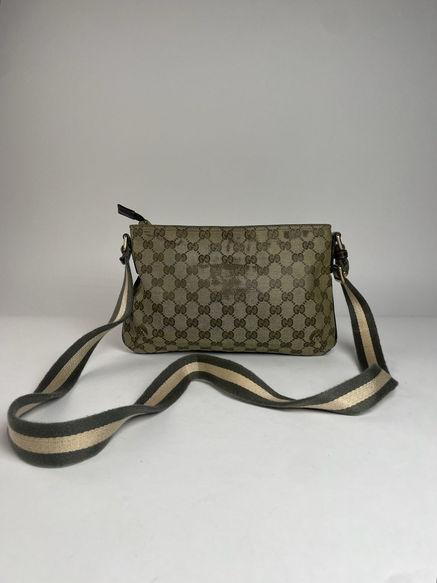 Vintage Gucci Multiway Monogram Bag Beige Brown