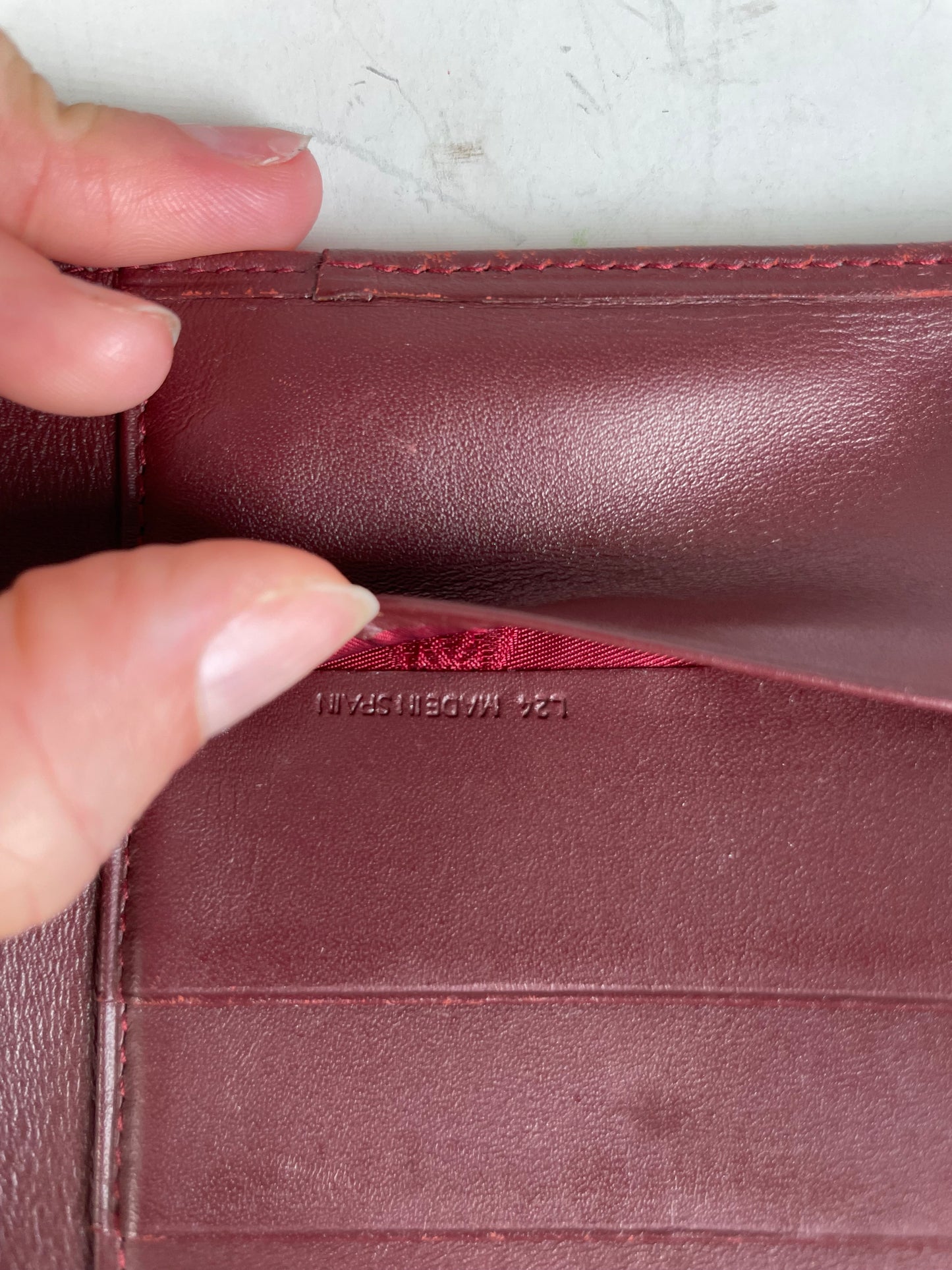 Vintage Cartier Leather Wallet Burgundy Gold Clasp