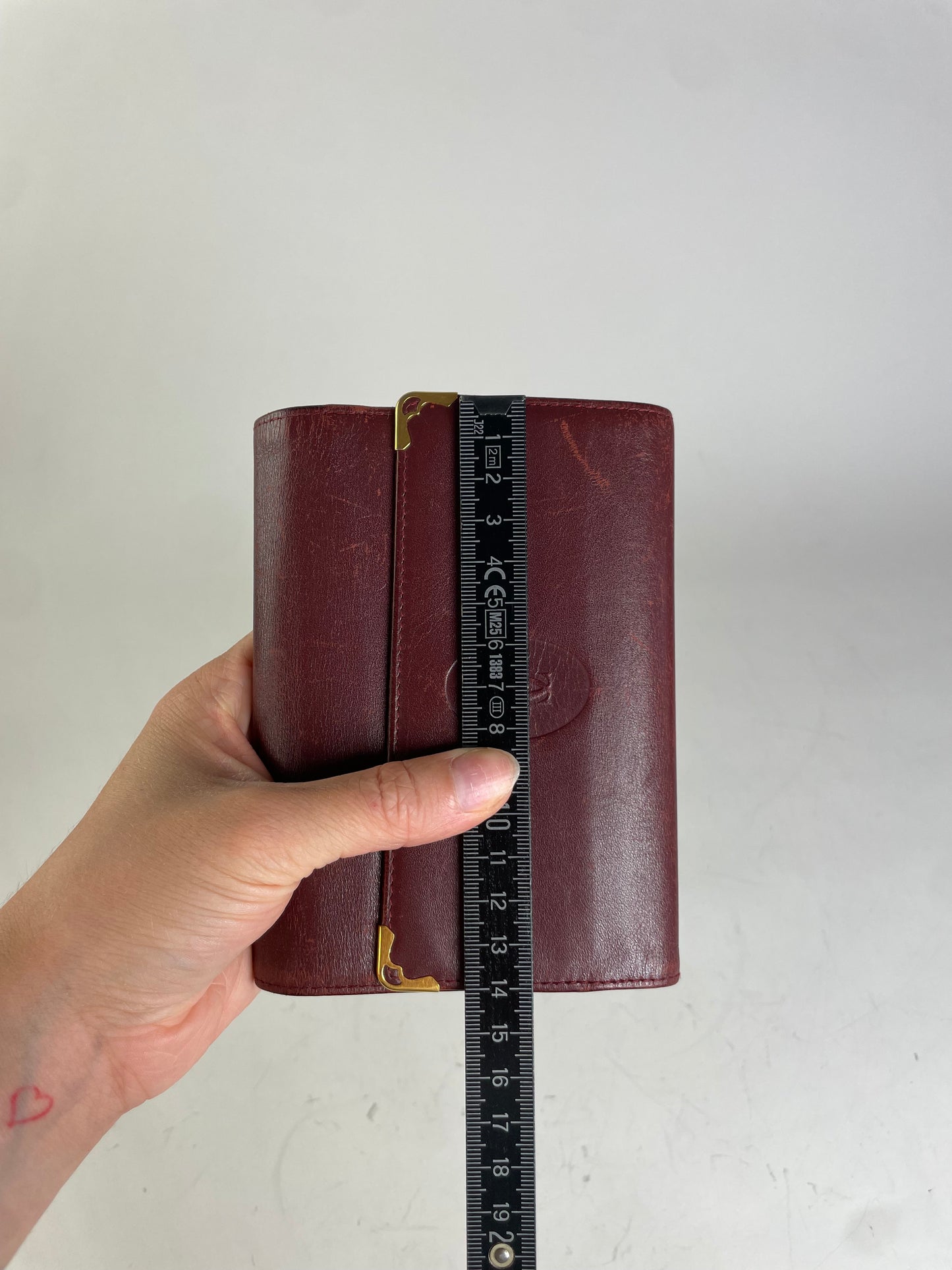 Vintage Cartier Leather Wallet Burgundy Gold Clasp
