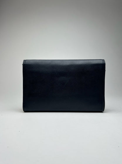 Vintage Courreges Paris leather clutch black