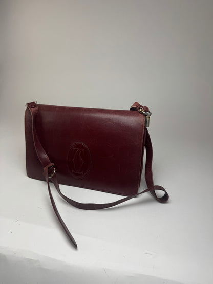 Vintage Cartier Leather Bag Burgundy