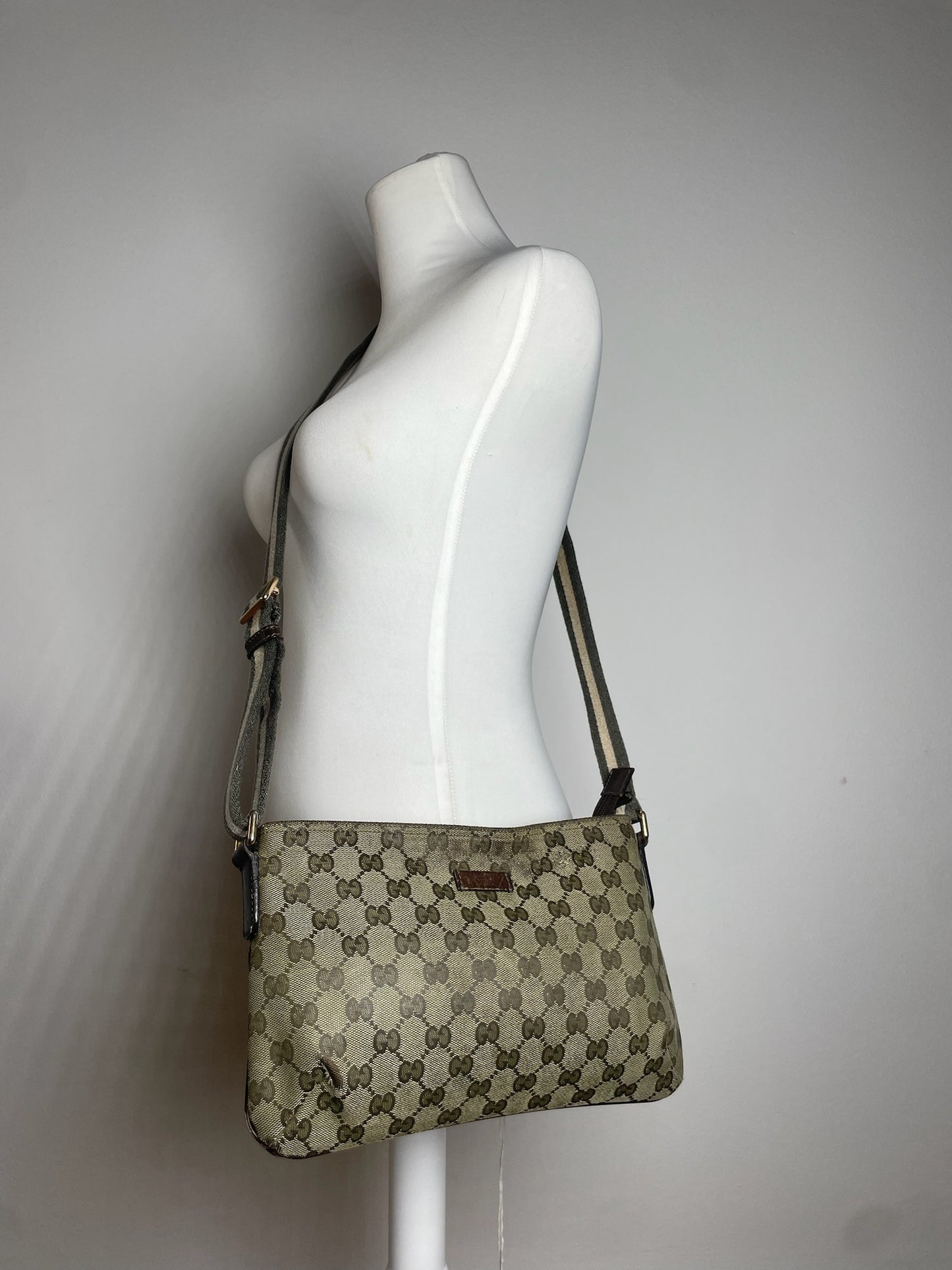 Vintage Gucci Multiway Monogram Bag Beige Brown