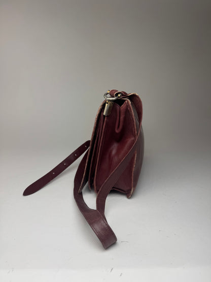 Vintage Cartier Leather Bag Burgundy